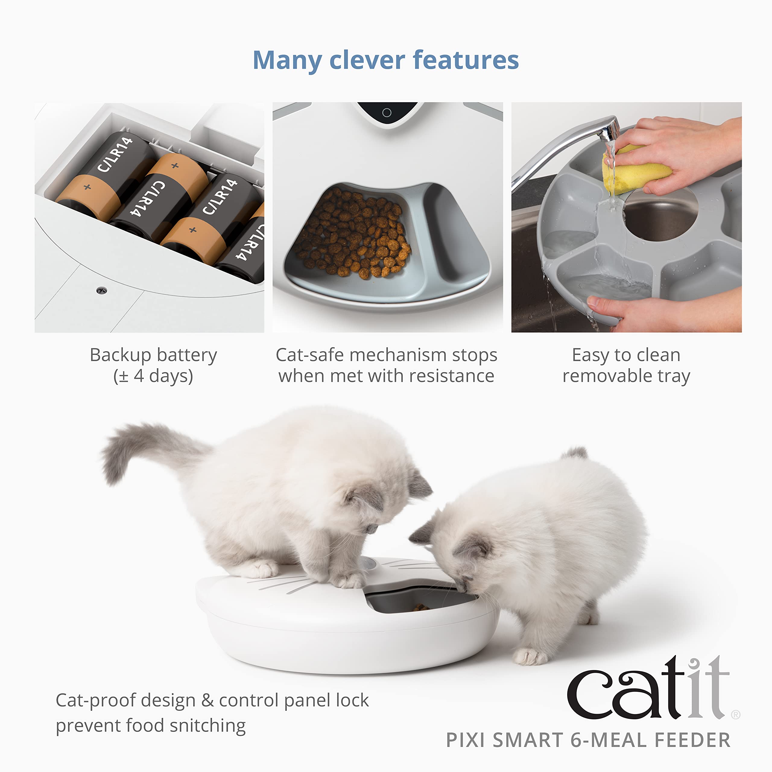 Catit PIXI bloqueo de panel para evitar que el gato acceda a la comida.