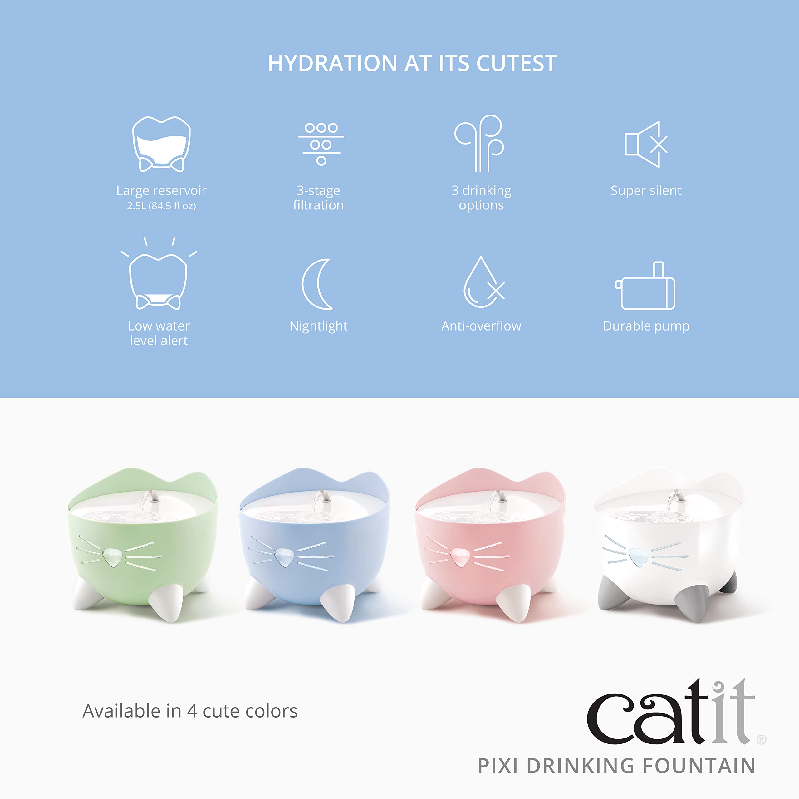 Catit PIXI corriente con boquilla para gatos exigentes