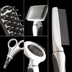 Catit Senses 2.0, cepillo metal slicker, desenreda y limpia pelaje corto.
