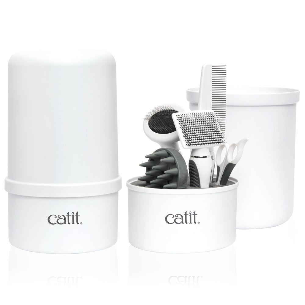 Catit Senses 2.0 kit-cuidado-gato-pelo-corto facilita el cuidado diario.
