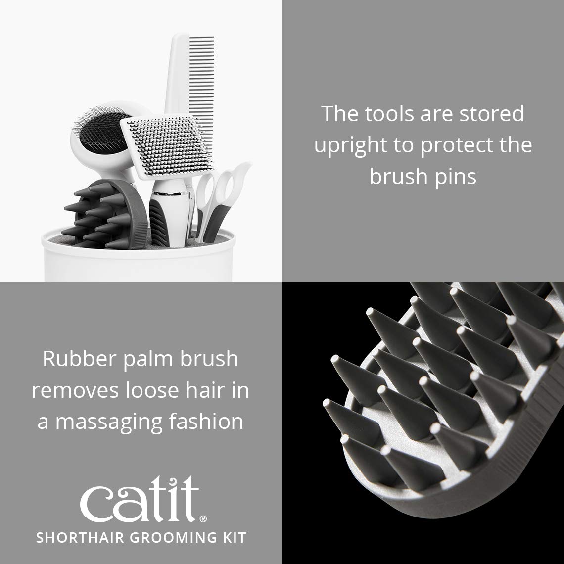 Catit Senses 2.0, peine fino, alinea el pelo corto sin tirar.