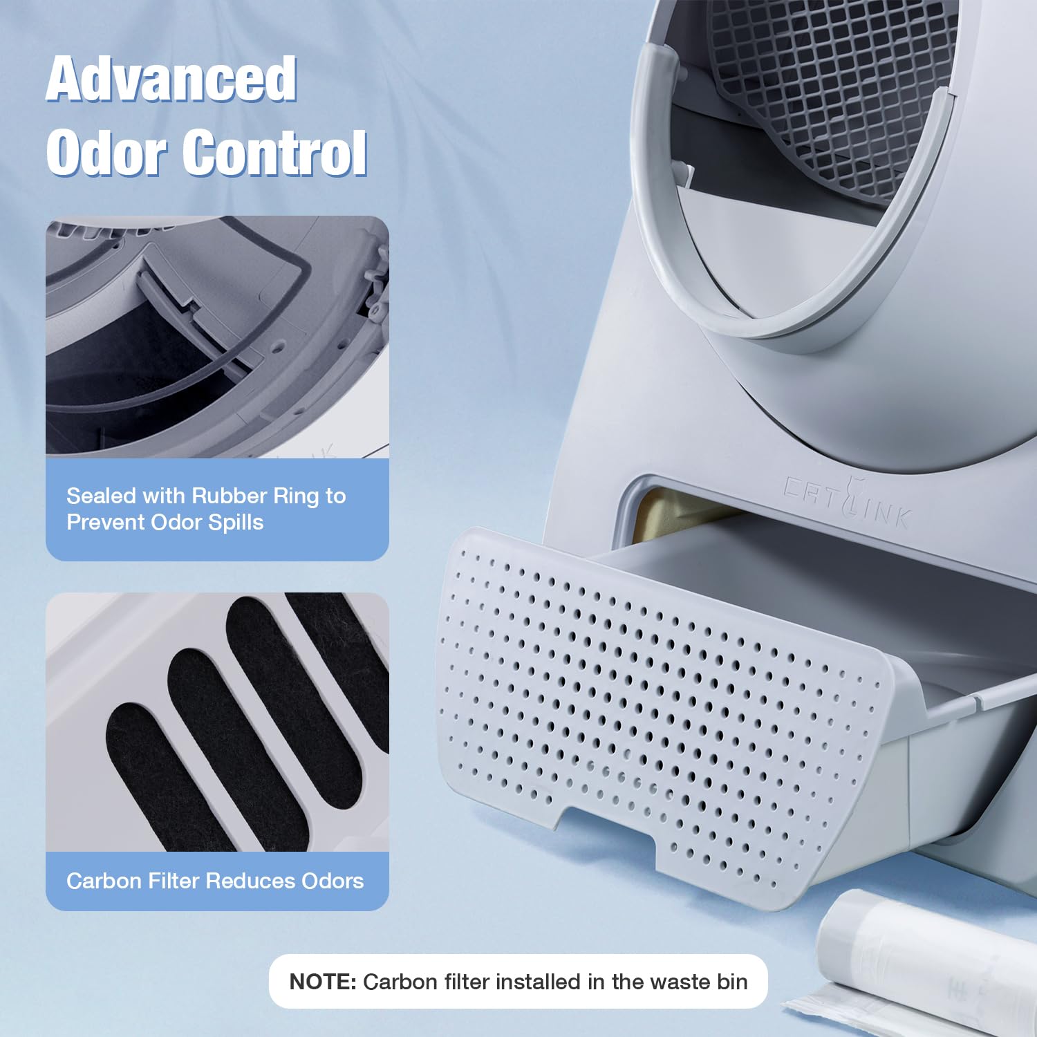 CATLINK purificador de olor opcional con filtro de carbono