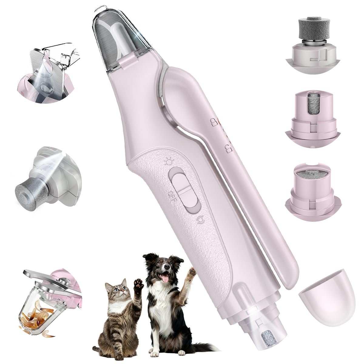 CATPICK dos en uno cortaúnas con luz LED para gatos y perros, uso preciso.