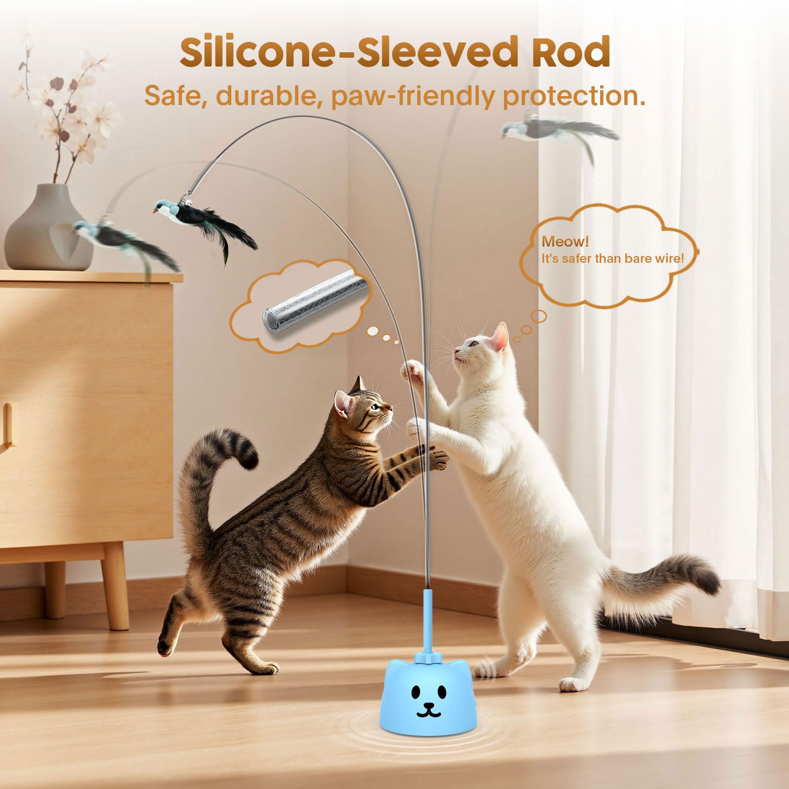 Catpick joy carga USB ofrece uso práctico y operación silenciosa en apartamentos