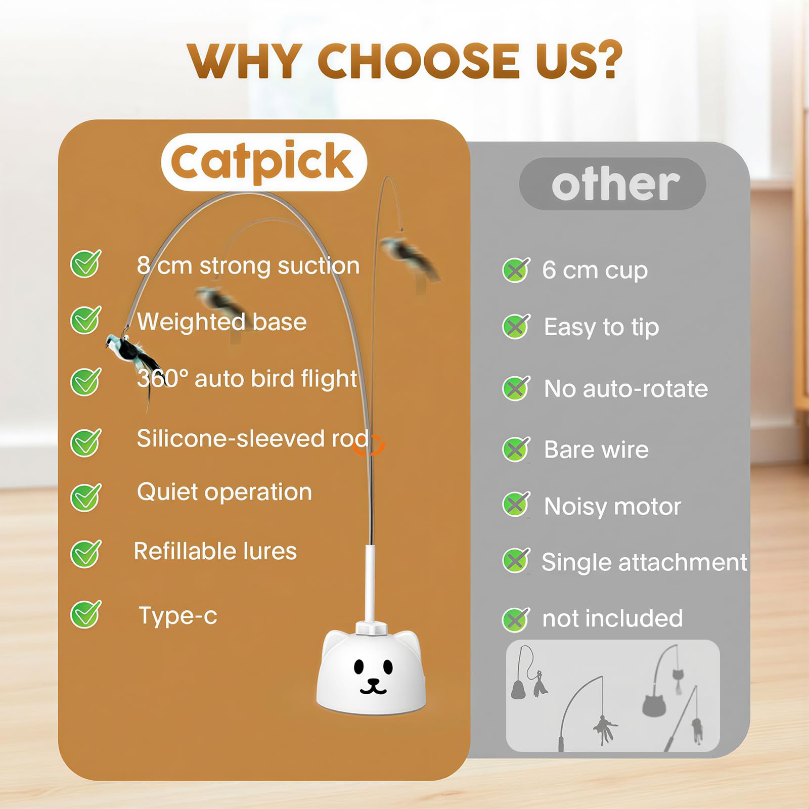 Catpick joy juguete interactivo para gatos de interior.
