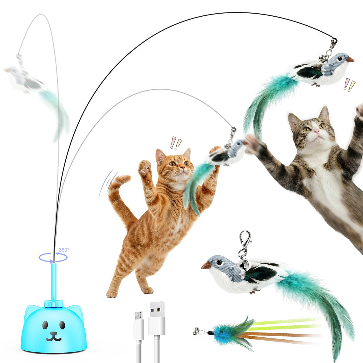CATPICK Juguete interactivo para gatos: ave voladora que estimula la curiosidad