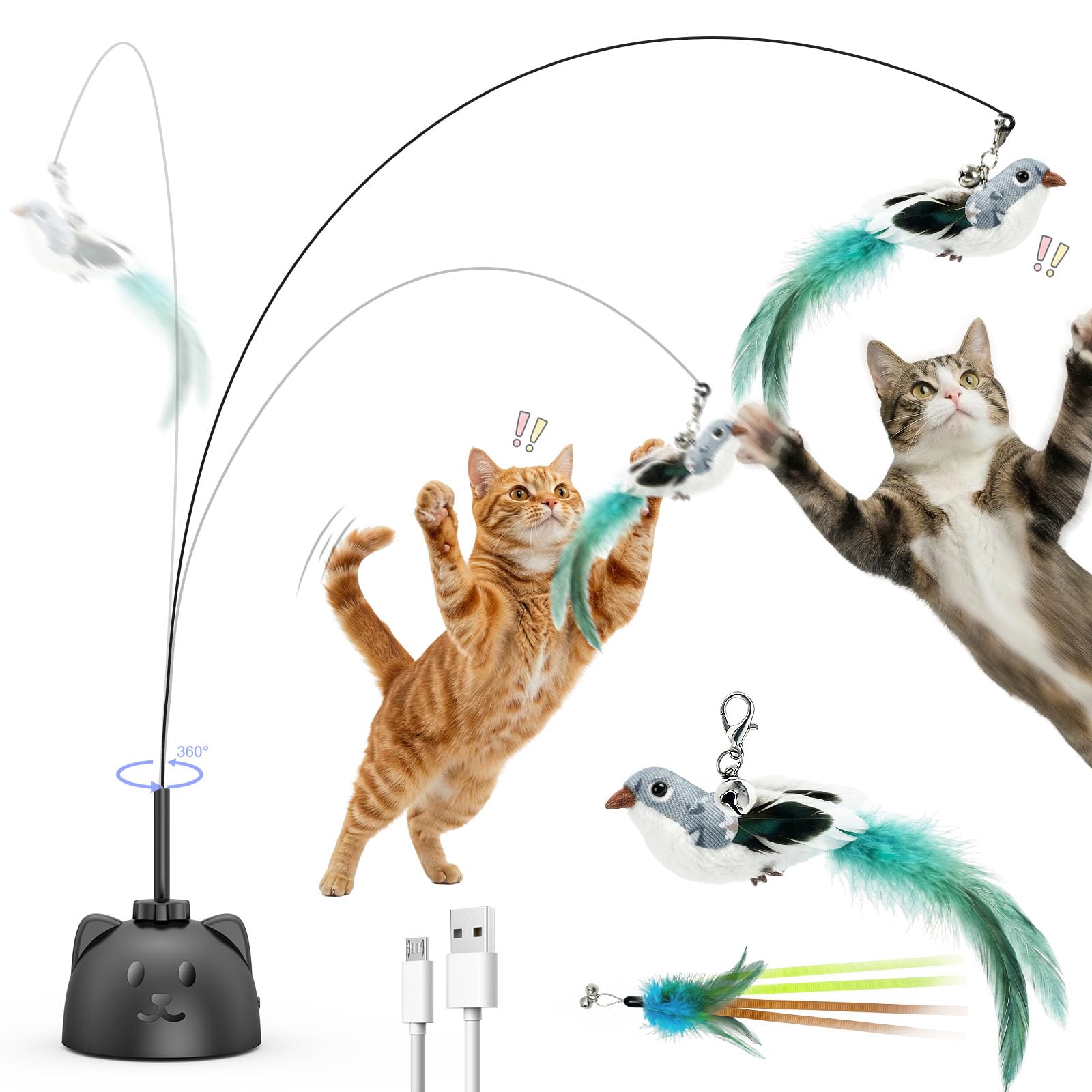 CATPICK pájaro volador: entretenimiento dinámico para gatos de interior