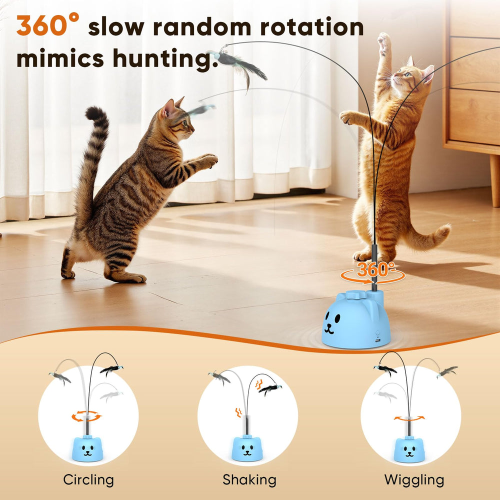 CATPICK Varita con pluma giratoria 360 para juego interactivo prolongado