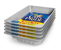 Cat's Pride Oil Dri, vista frontal de la bandeja dispensadora, ideal para cambios limpios y rápidos.