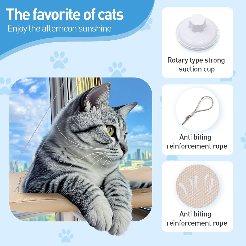 Cats Window Perch: capacidad de carga de 20 kg para un uso seguro.