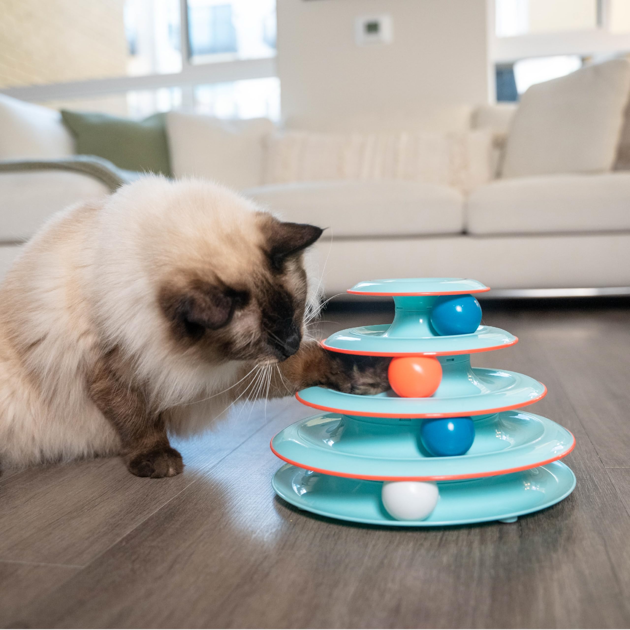 Catstages Chase Meowtain: barra de seguridad evita atrapamientos de patitas