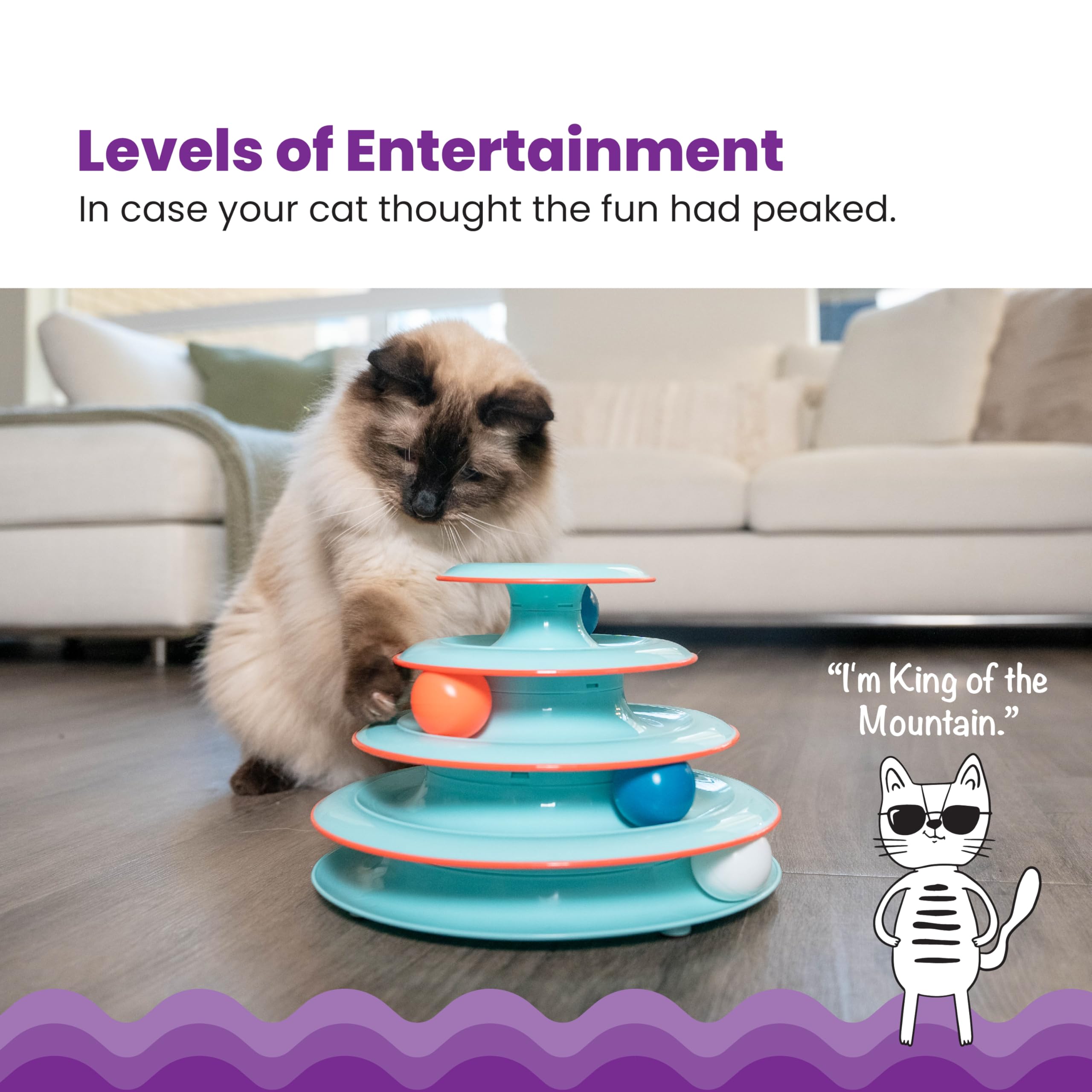 Catstages Chase Meowtain: bola giratoria por nivel para juego continuo