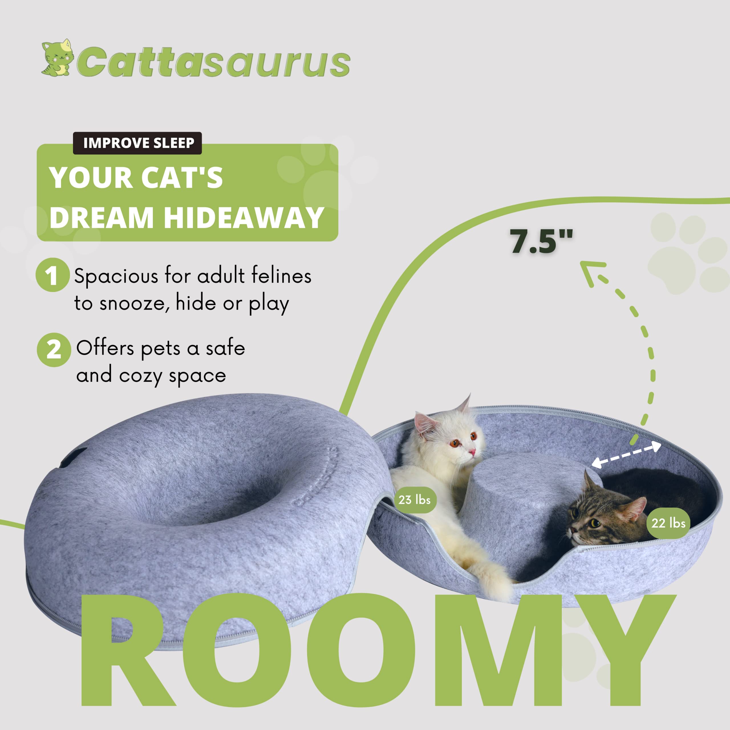 Cattasaurus Peekaboo: diseño moderno que encaja en cualquier hogar.