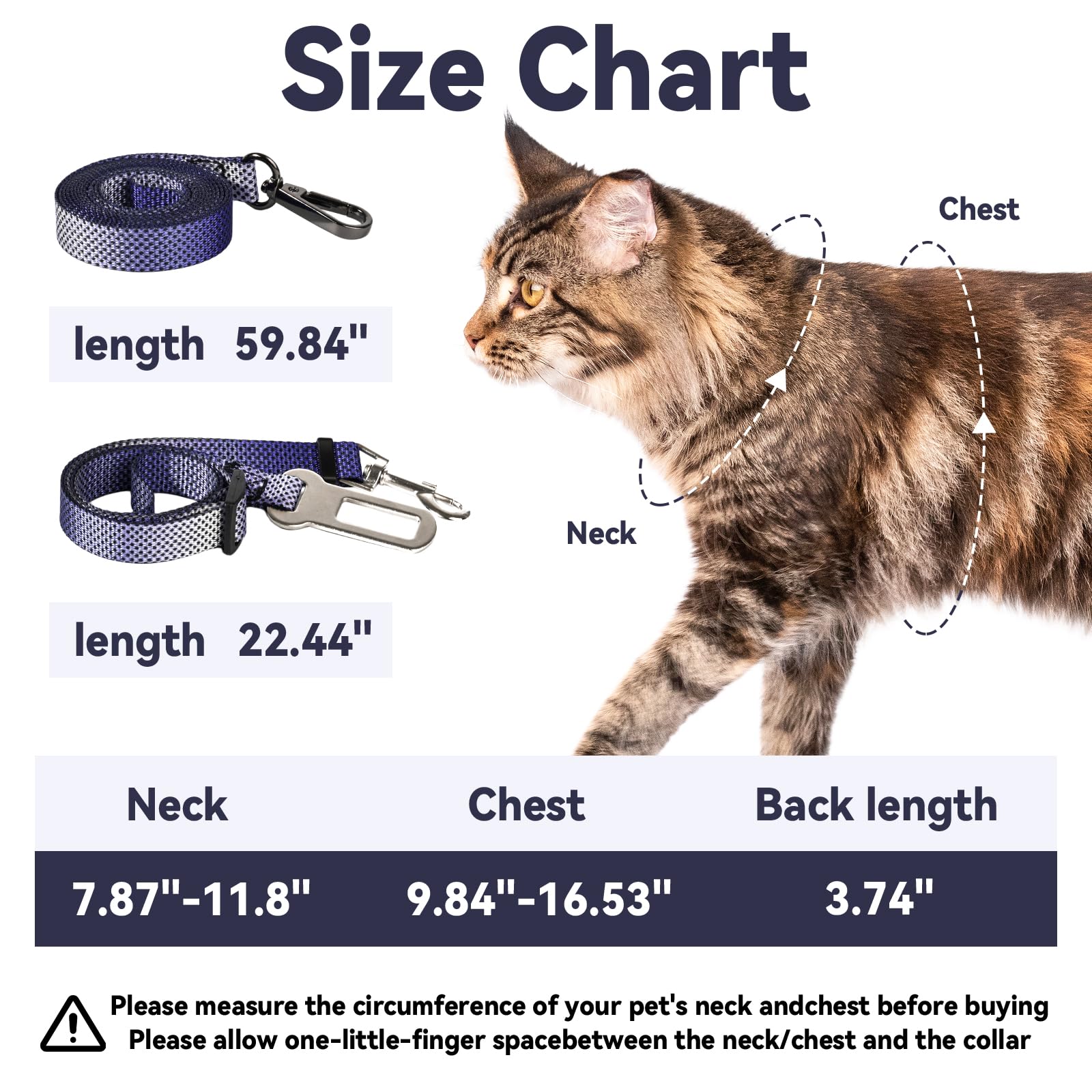 Cattooll ajuste cuello y pecho para gatos de diferentes tamaños