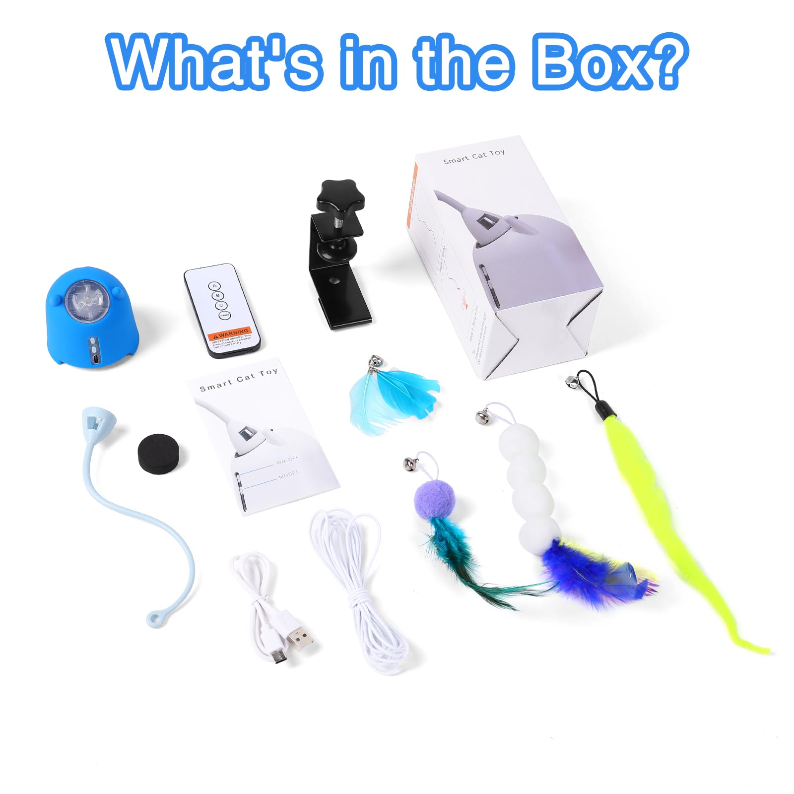 Cattoys Escena de juego con gatito utilizando el juguete interactivo