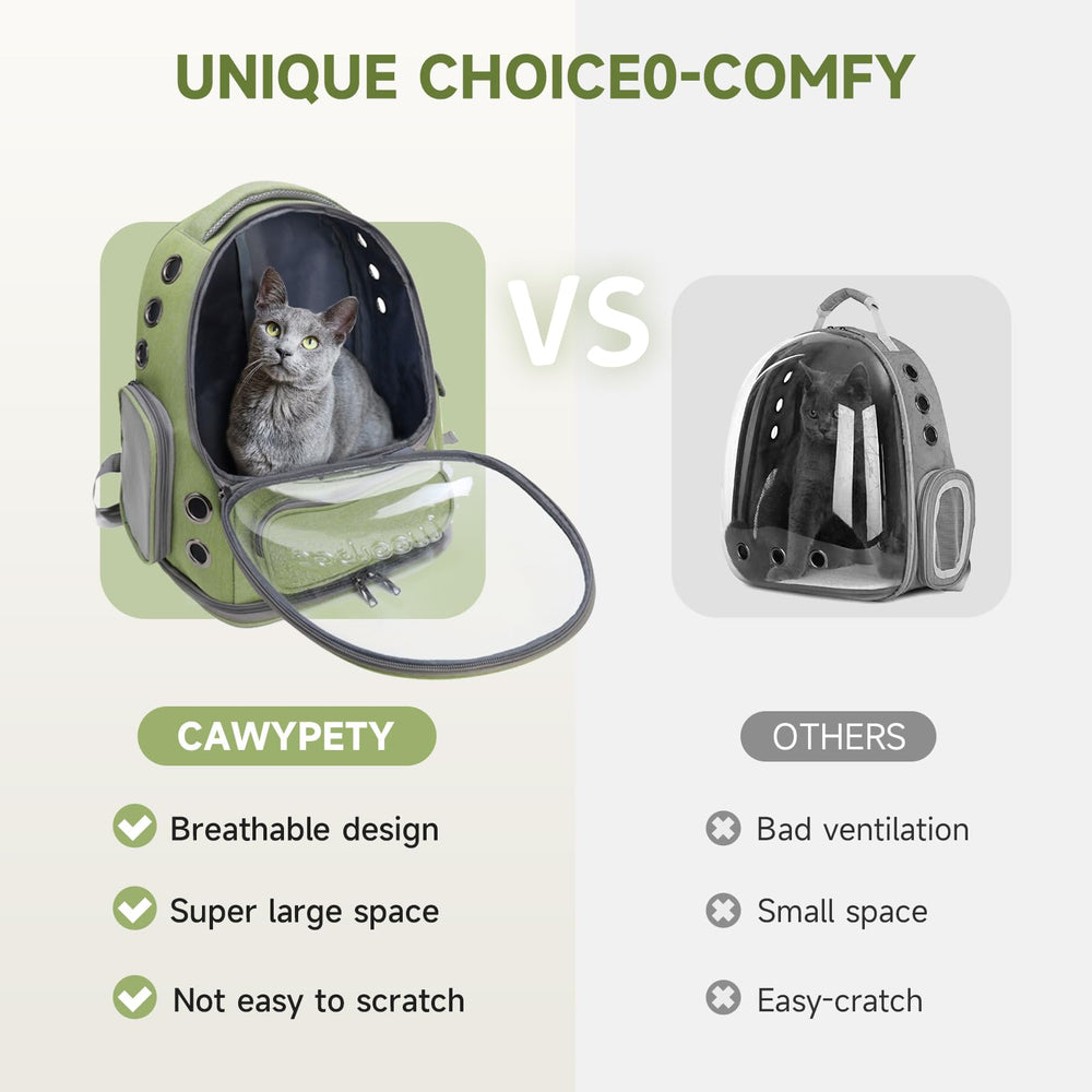 Interior espacioso de la mochila Cawypety para gatos, ideal para moverse