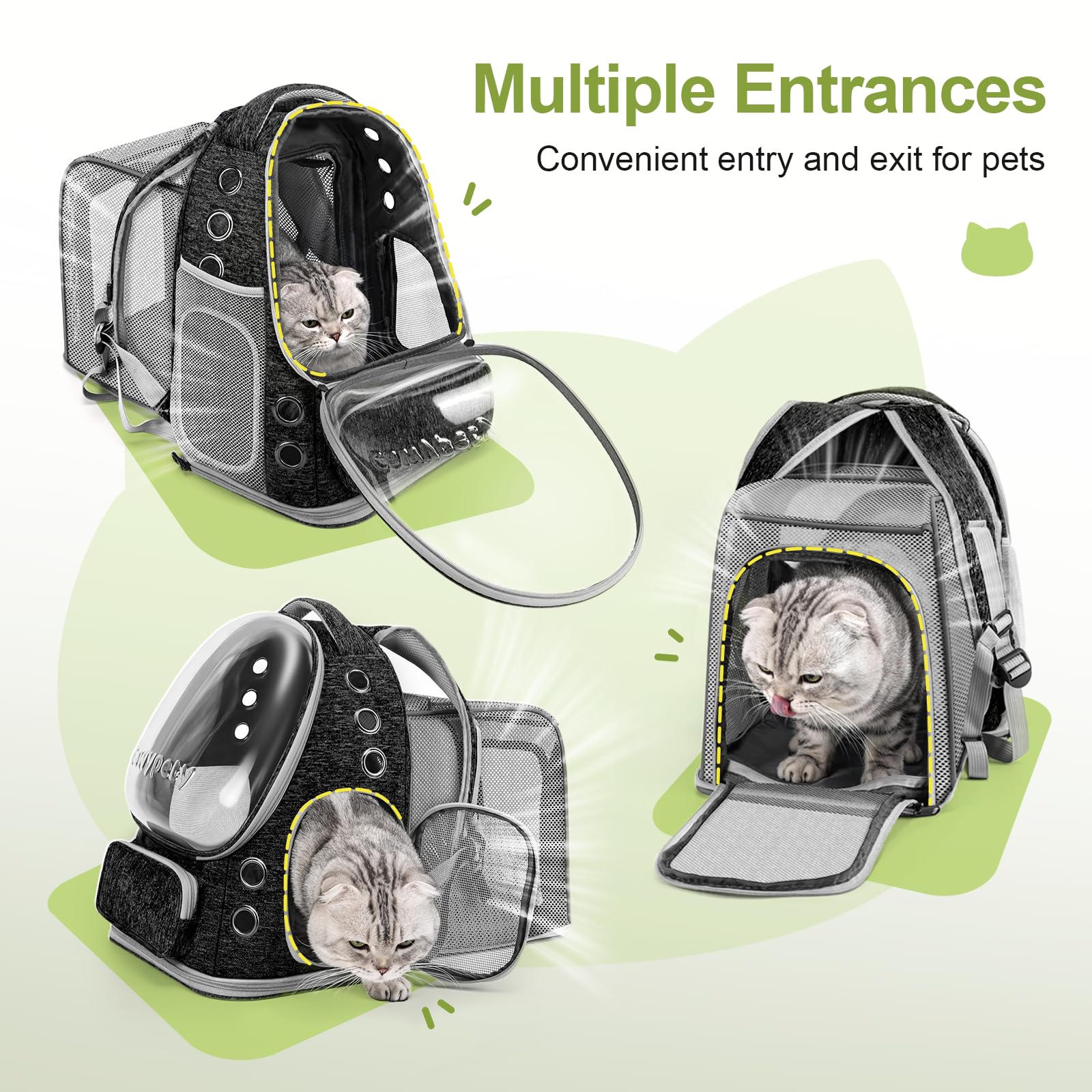 Aprobada para aerolíneas, mochila Cawypety ideal para viajar con gatos pequeños.