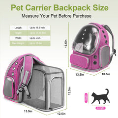 Cawypety mochila expandible para gato con ventilación óptima en viajes y paseos.