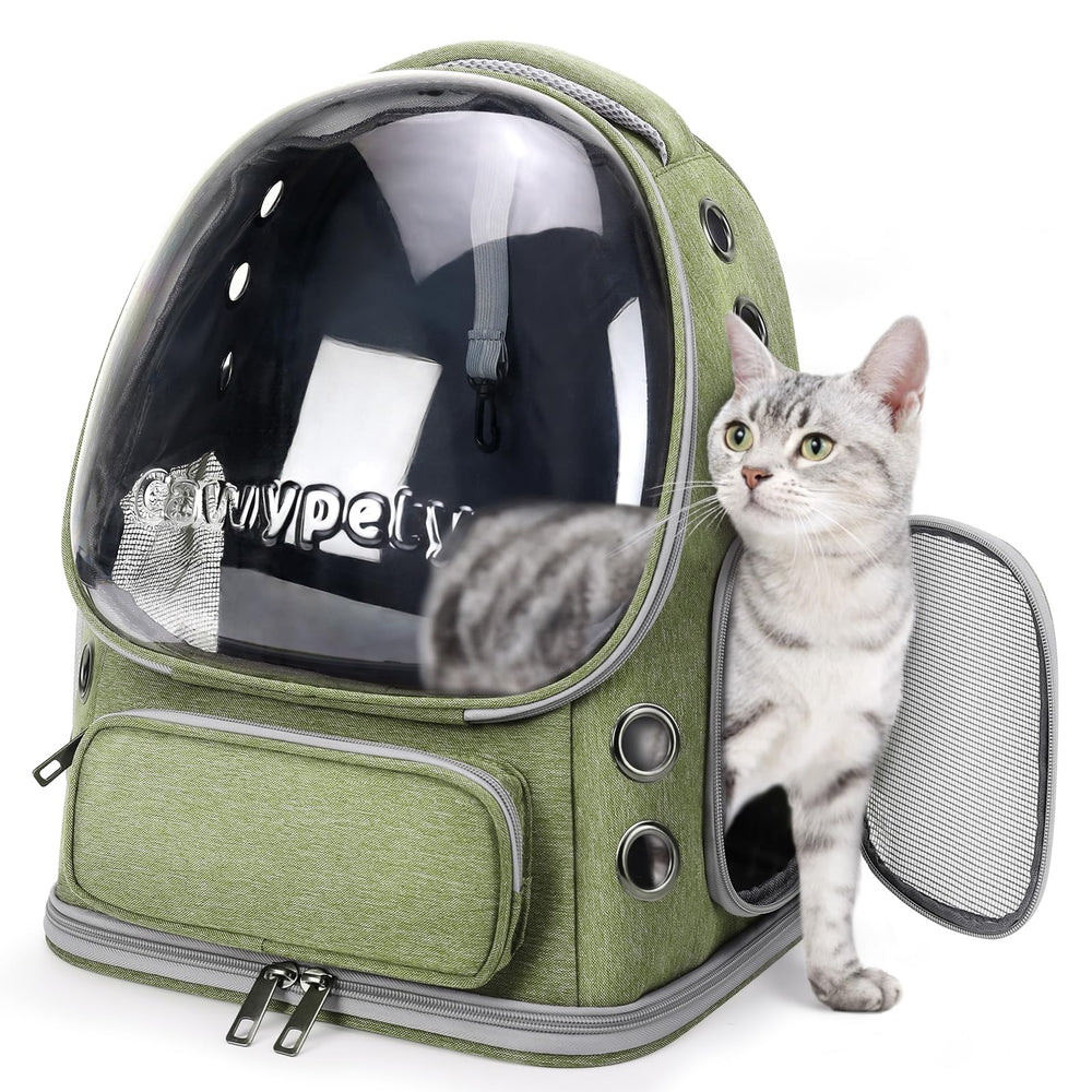 Mochila para gatos Cawypety con ventana burbuja, brinda ventilación y luz suave