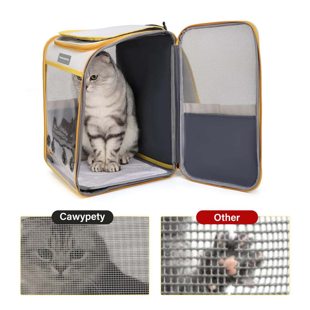 Mochila transportadora Cawypety plegable para viajar con facilidad.