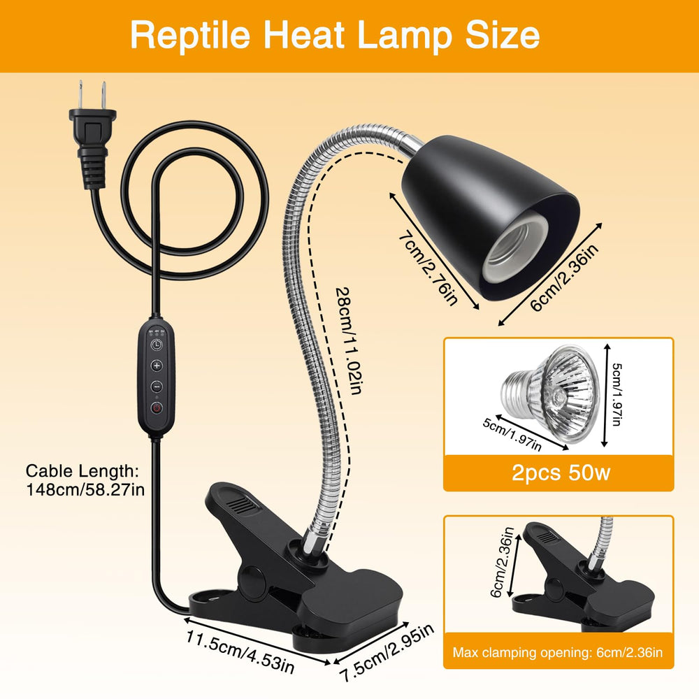 Bombillas UVB 50W de Cayludg Reptil, simulación solar para calcio y desarrollo.