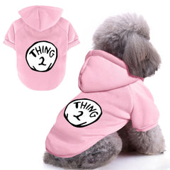 Sudadera Cayxatiu para perro pequeño, impresión Cosa 1 y Cosa 2, cómodo para salidas diarias.