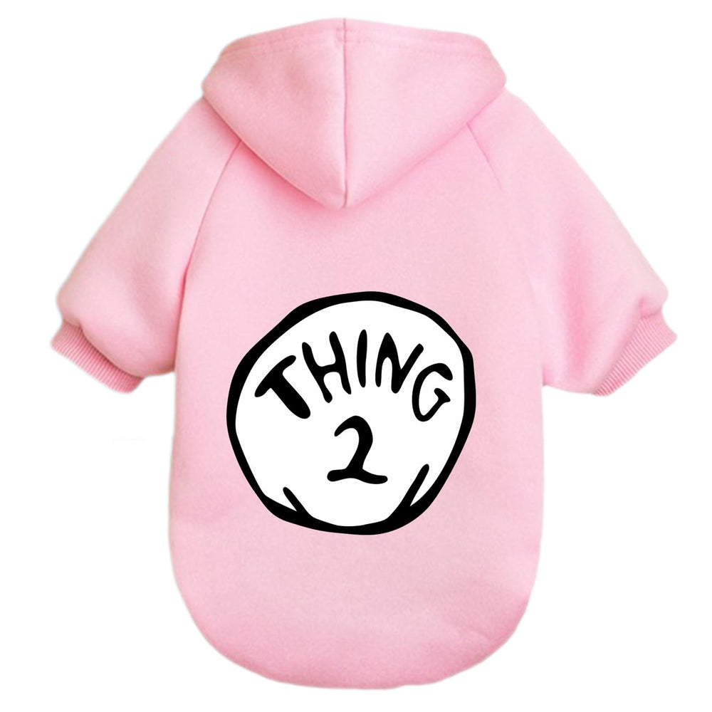 Sudadera Cayxatiu para perro pequeño con impresión Cosa 1 y Cosa 2, ideal para paseos.