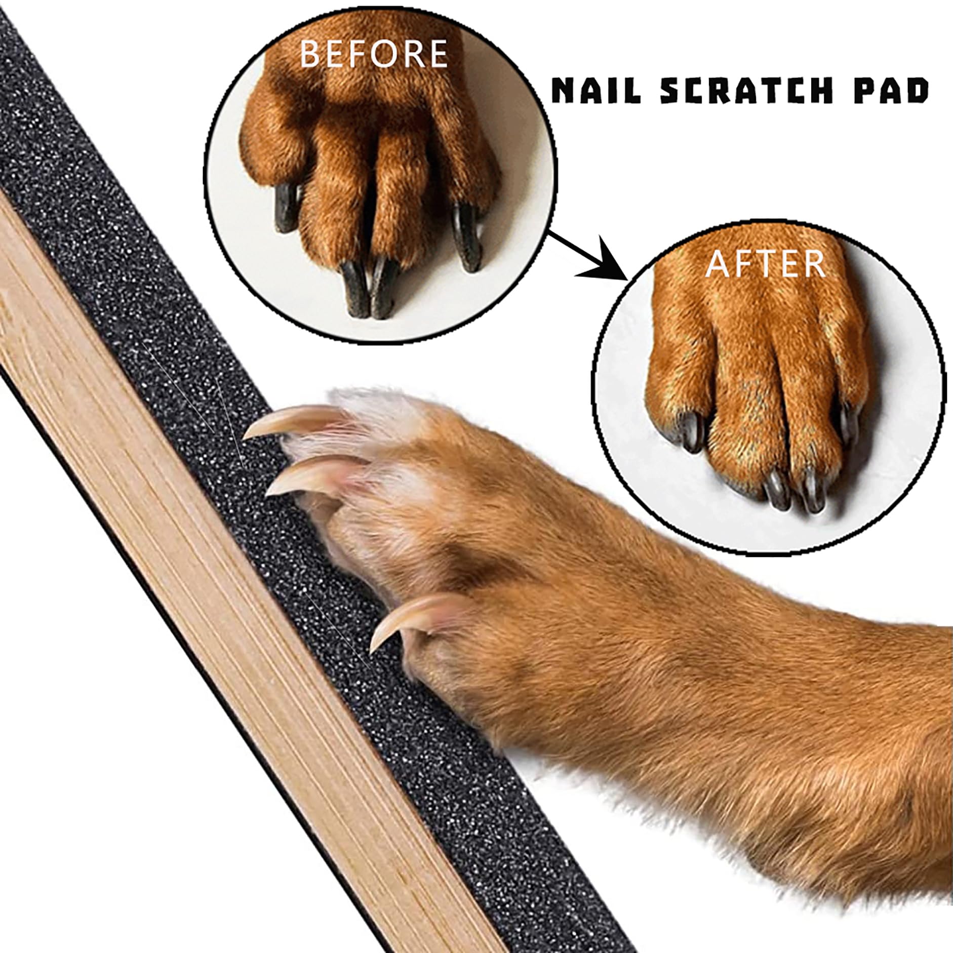 Cdycam tabla rascar-uñas para perros, vista lateral, acabado negro, uso seguro y cómodo.