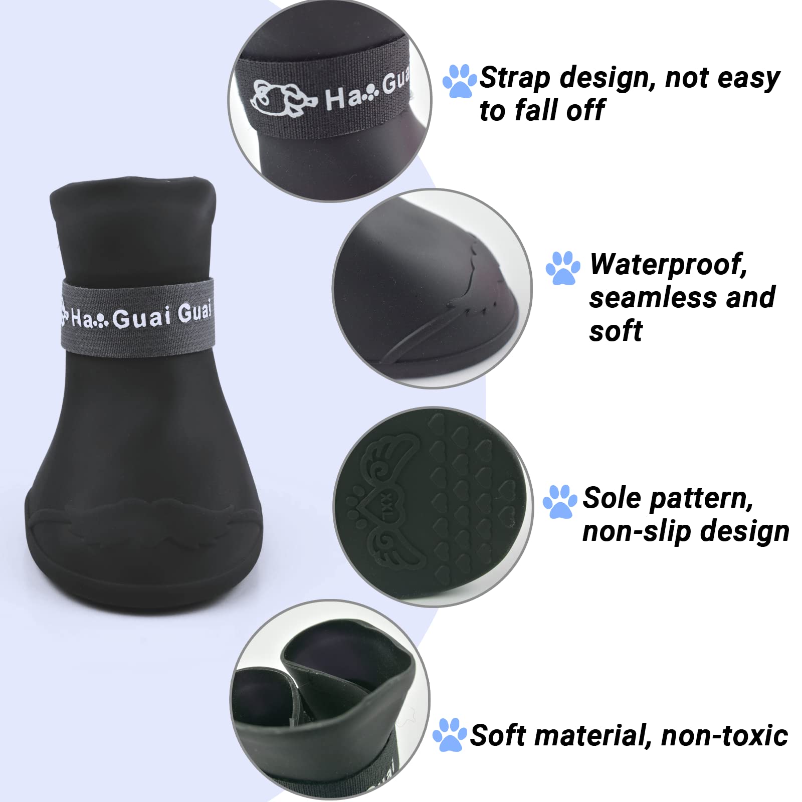 Cdycam zapatos de lluvia para perro, pata izquierda, ajuste cómodo.