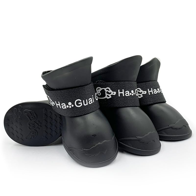 Cdycam zapato de lluvia talla L para perro negro, uso diario.