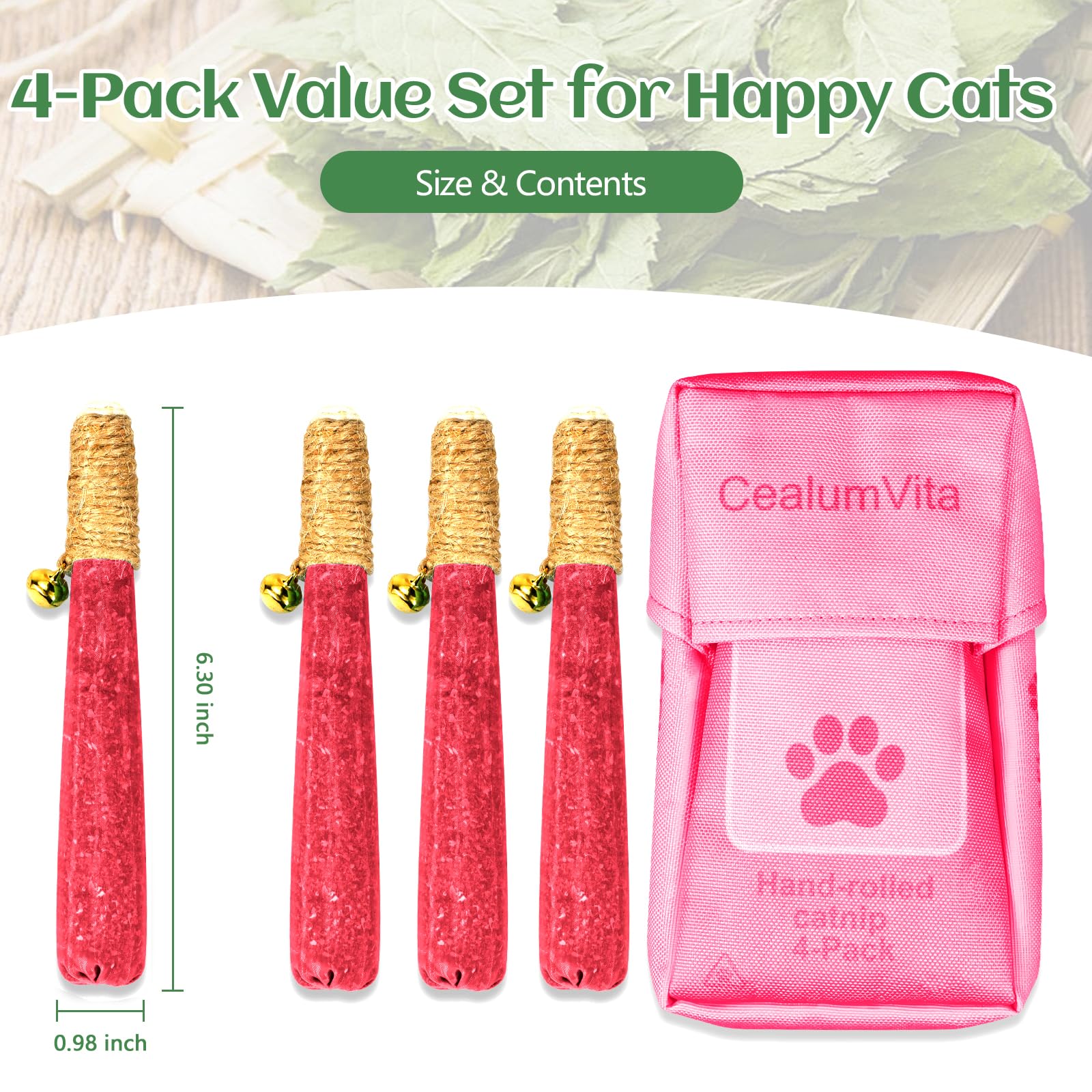 CealumVita textura de cuerda de cáñamo para mordida segura durante el juego en gatitos.