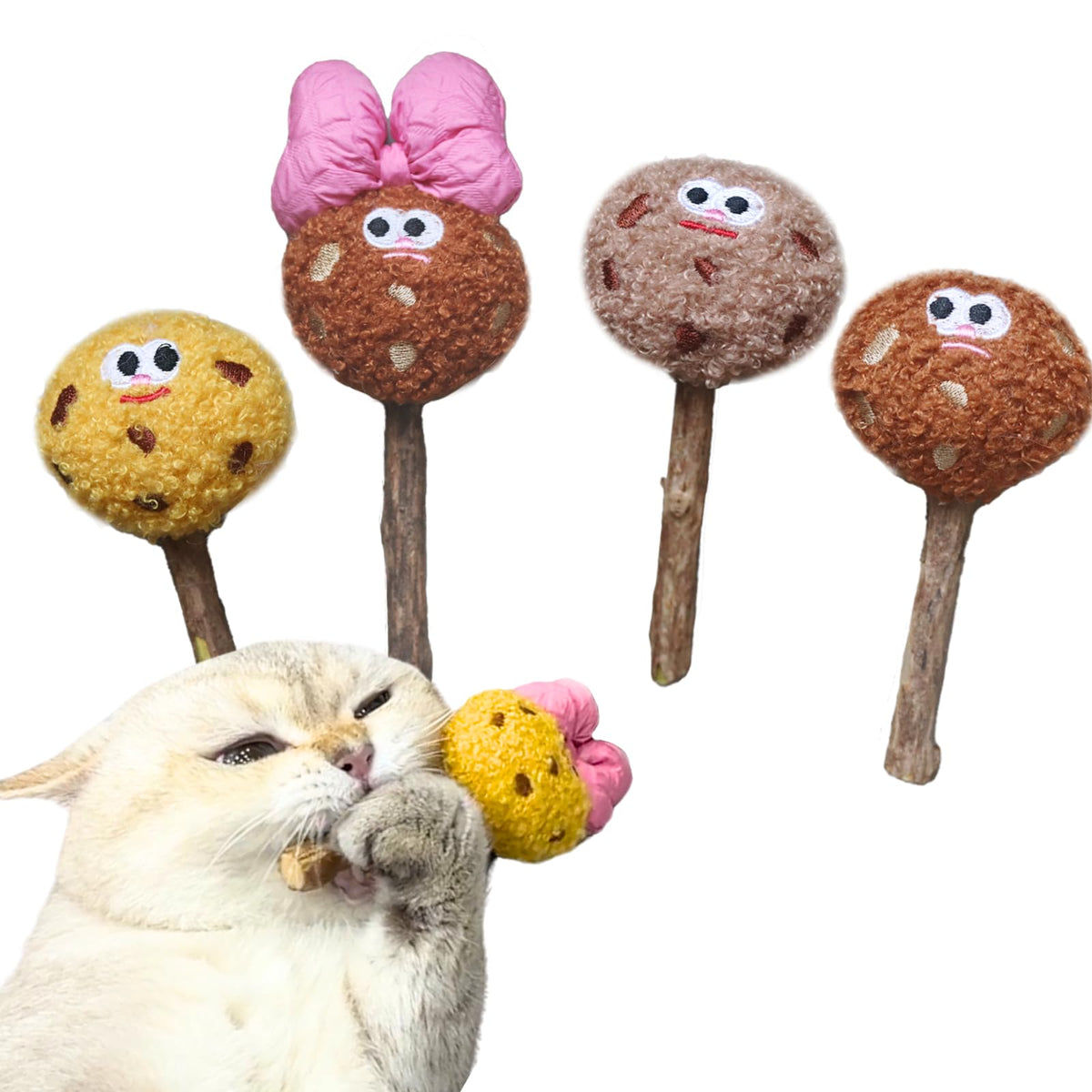CECE PAW paletas de hierba gatera con vid plata para juego interactivo en interiores