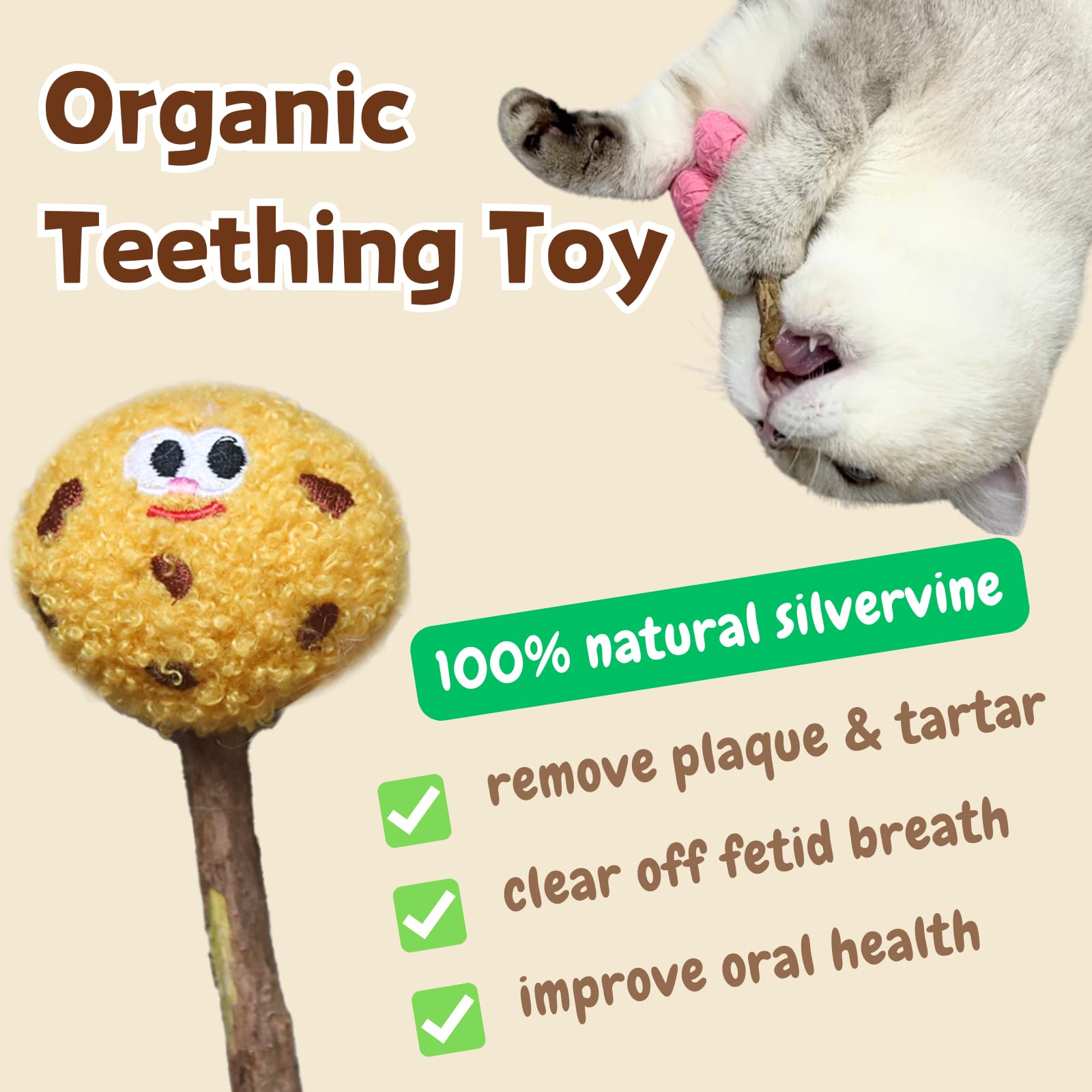 CECE PAW peluche con hierba gatera y vid plata, atracción natural para jugar