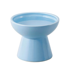 CEEFU bol de agua cerámico azul, vista frontal, comodidad para beber del gato.