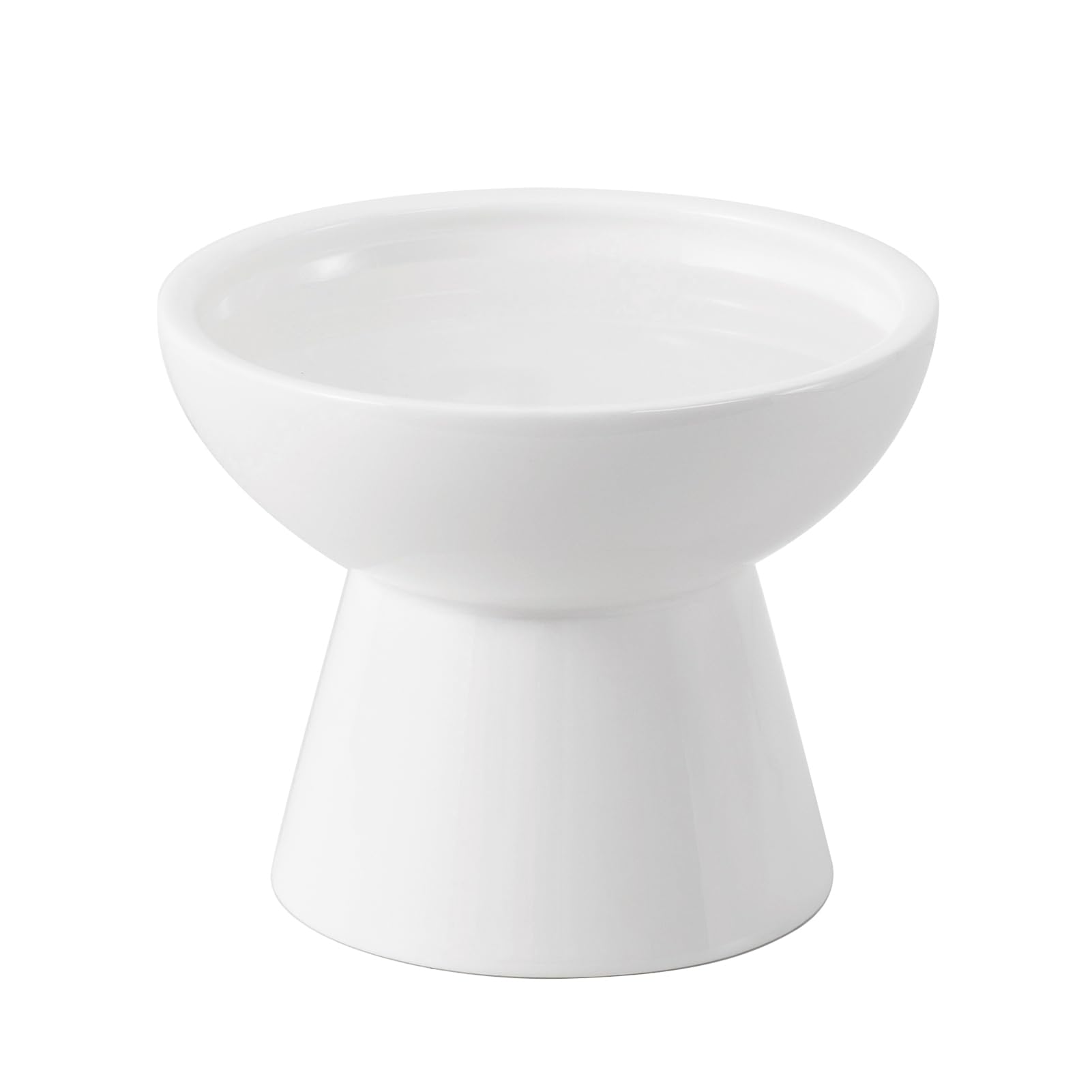 Ceefu tazón cerámico elevado para gatos, vista frontal, altura de 5 pulgadas para postura cómoda.