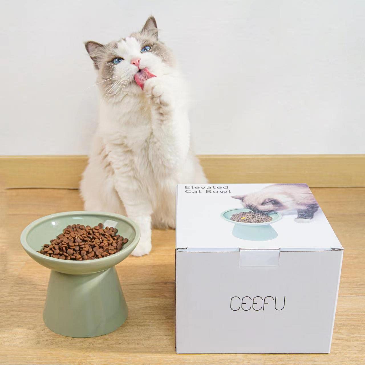 CEEFU tazón cerámico apto para microondas, ideal para calentar comida rápidamente.