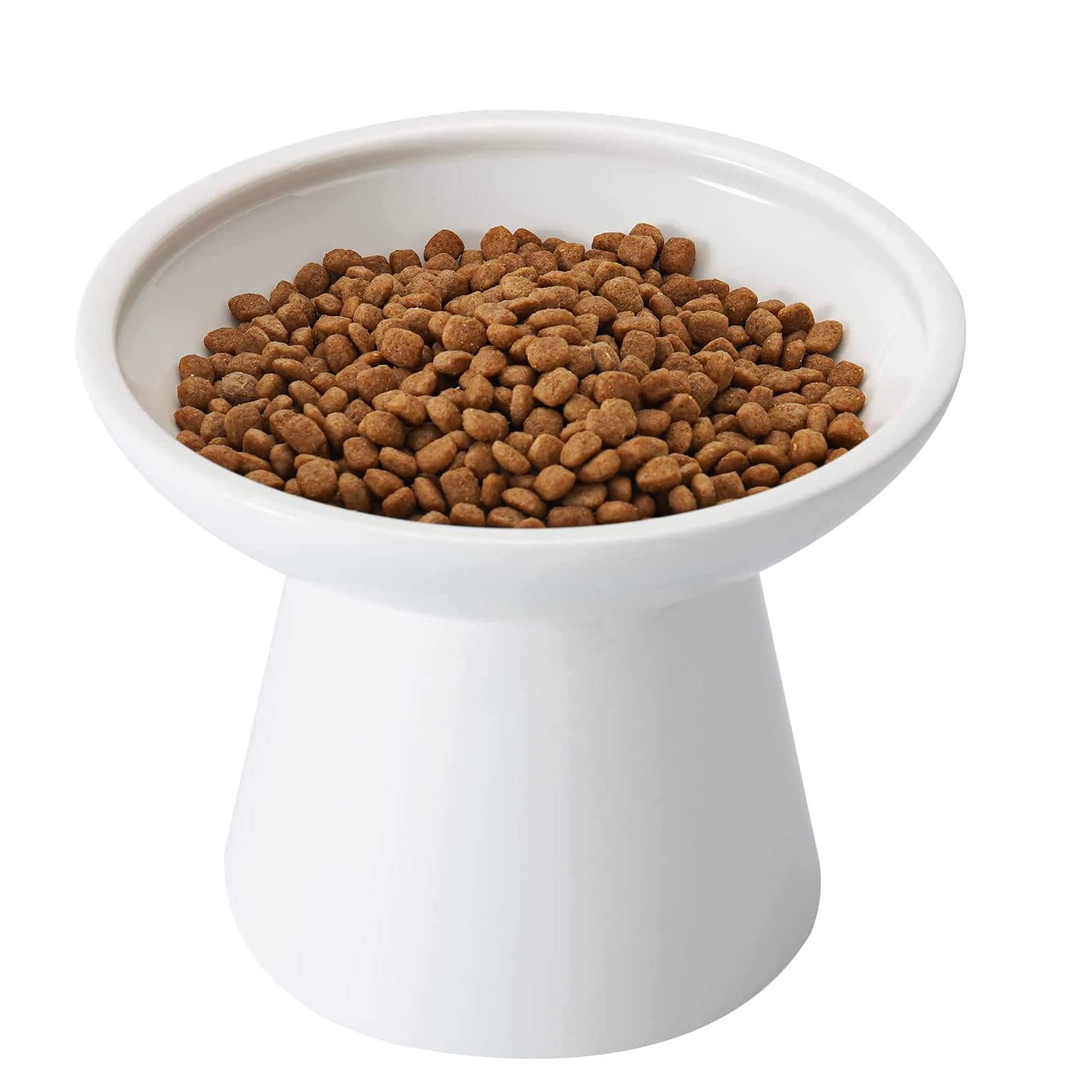 CEEFU tazón cerámico alzado amplio para comida de gato, cómodo para bigotes