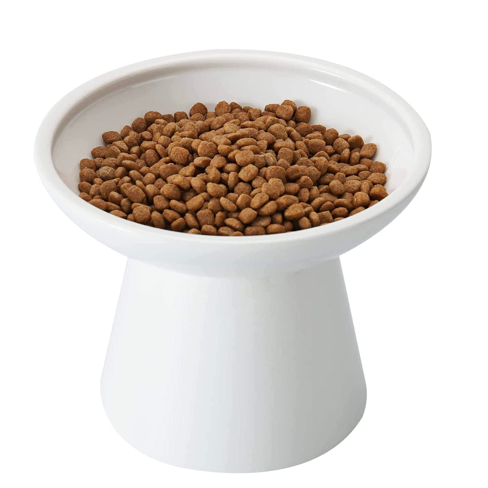 CEEFU tazón cerámico alzado amplio para comida de gato, cómodo para bigotes