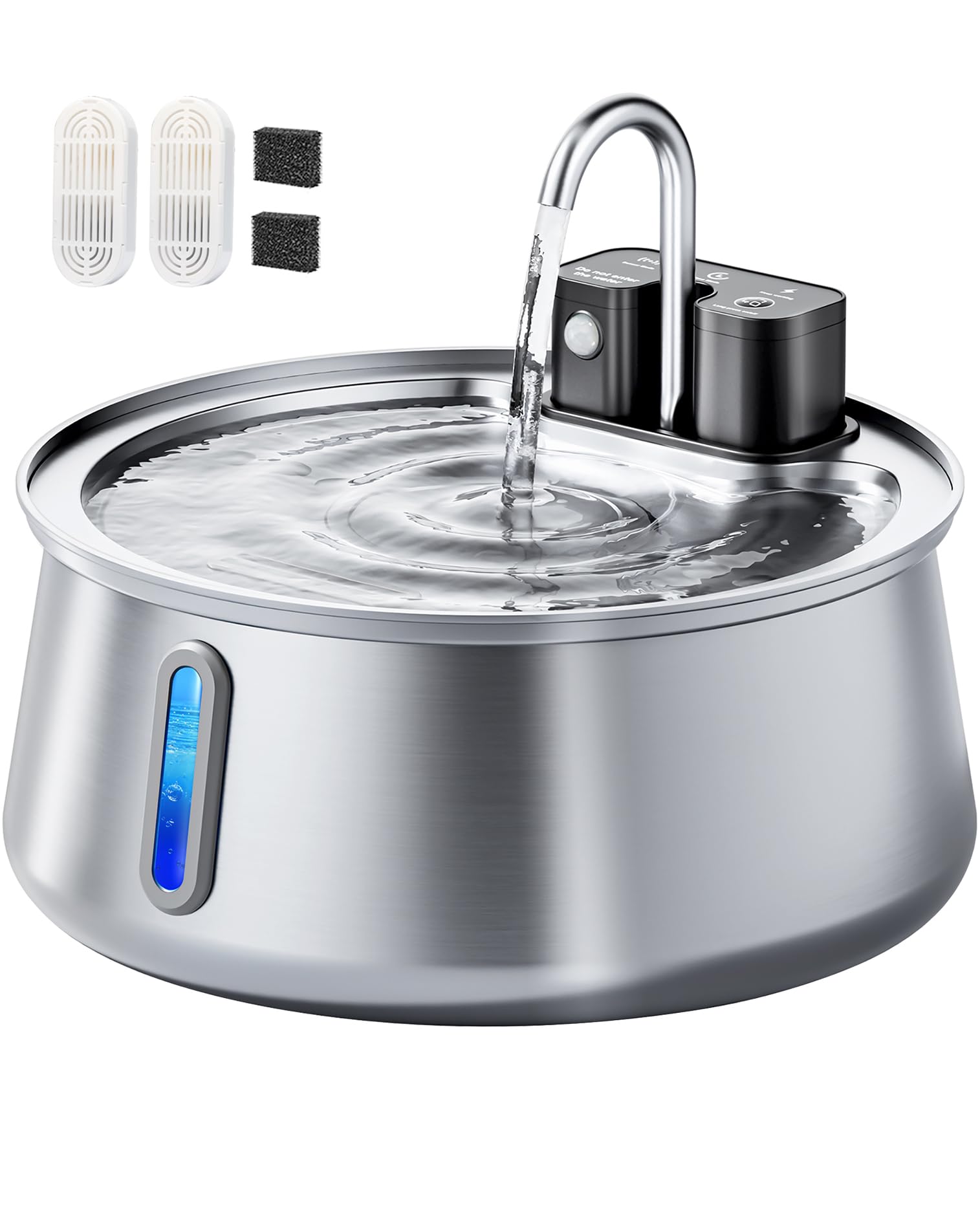 CEESC bebedero inox con capacidad 4L, sin cables, ideal para hogares con varias mascotas