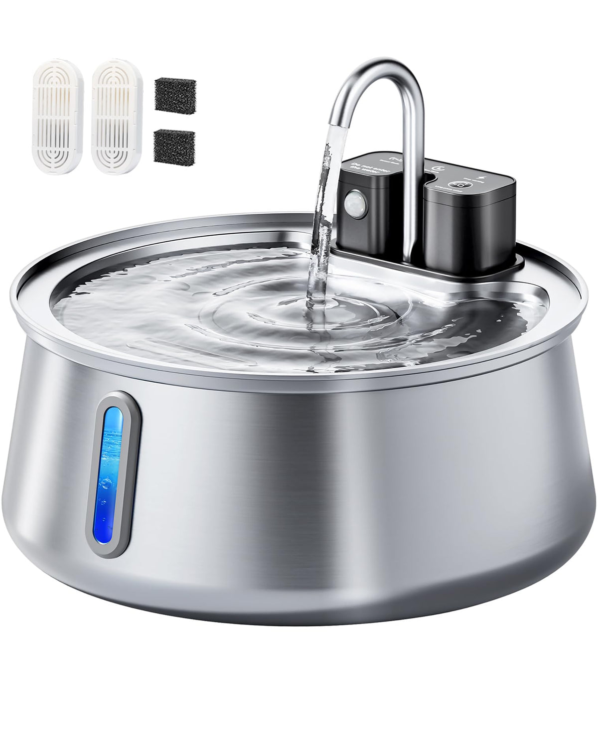 CEESC bebedero inox con capacidad 4L, sin cables, ideal para hogares con varias mascotas