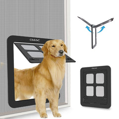 CEESC puerta malla para perros con dos modos de uso para controlar entradas y salidas.