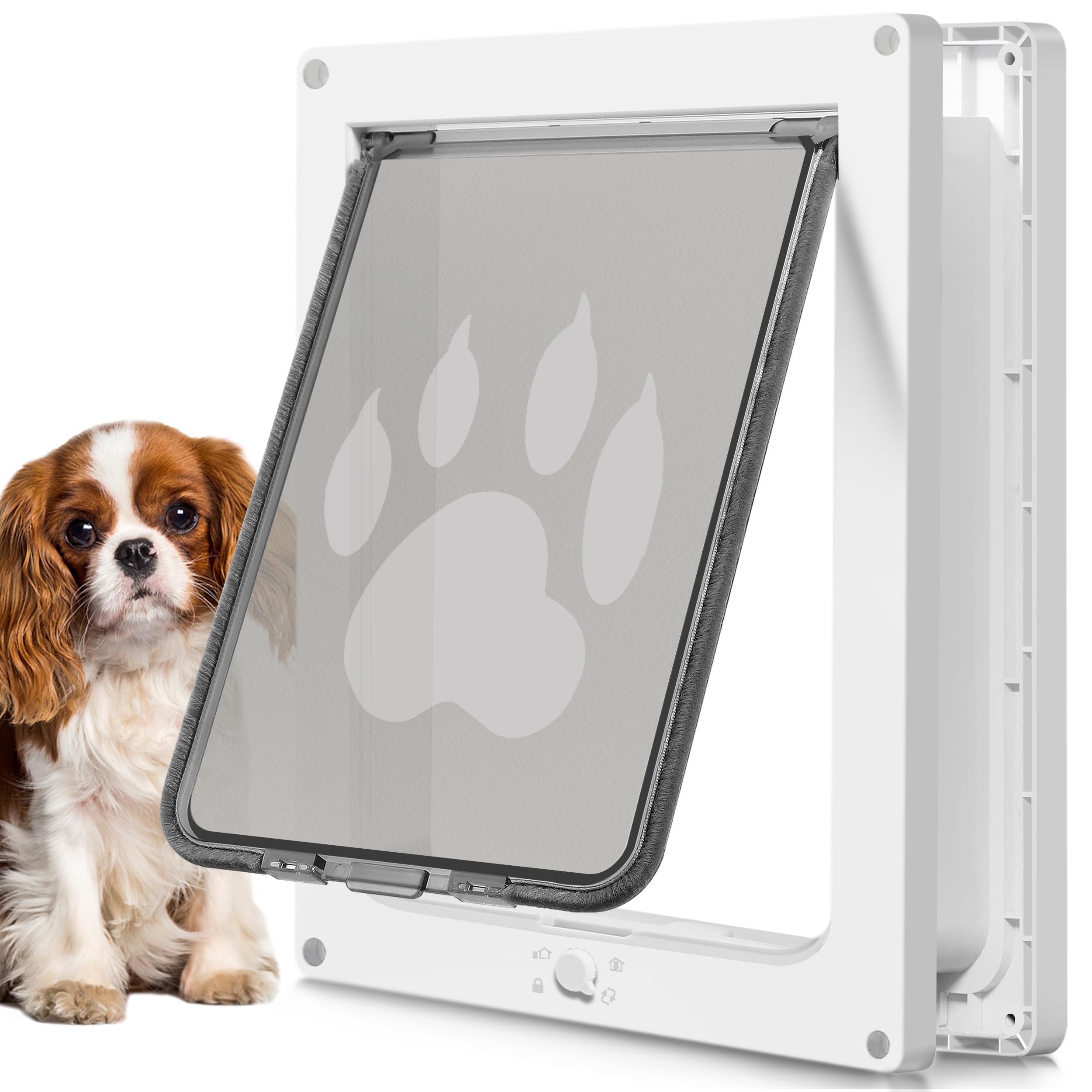CEESC puerta para mascotas para perros de hasta 20 libras en vista frontal.