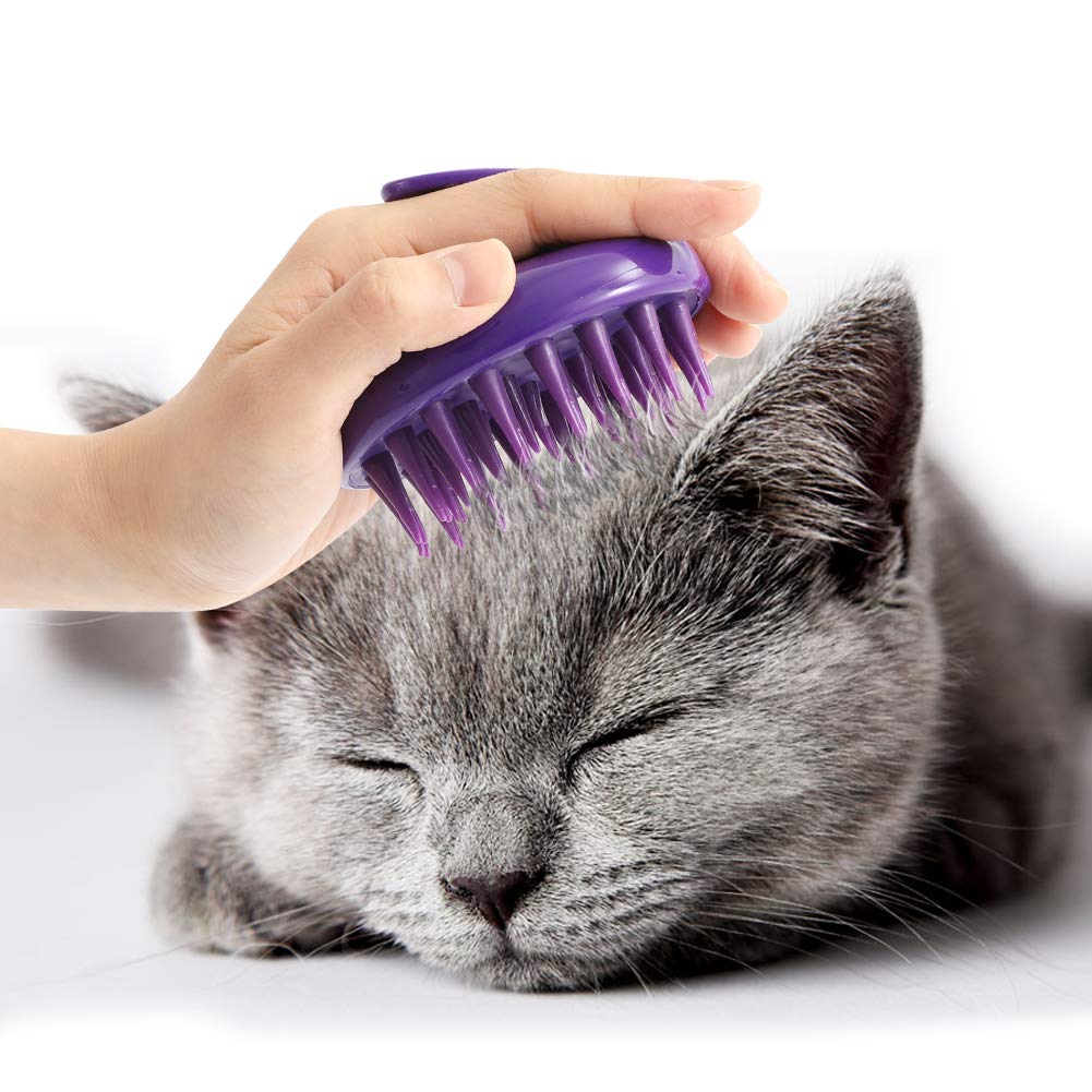 CeleMoon cepillo para gatos con puntas de silicona suaves, masaje calmante para la piel.