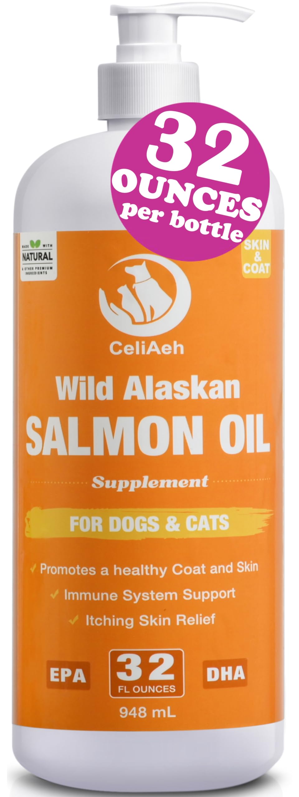 CeliAeh Aceite de Salmón para pelo saludable y brillo natural.