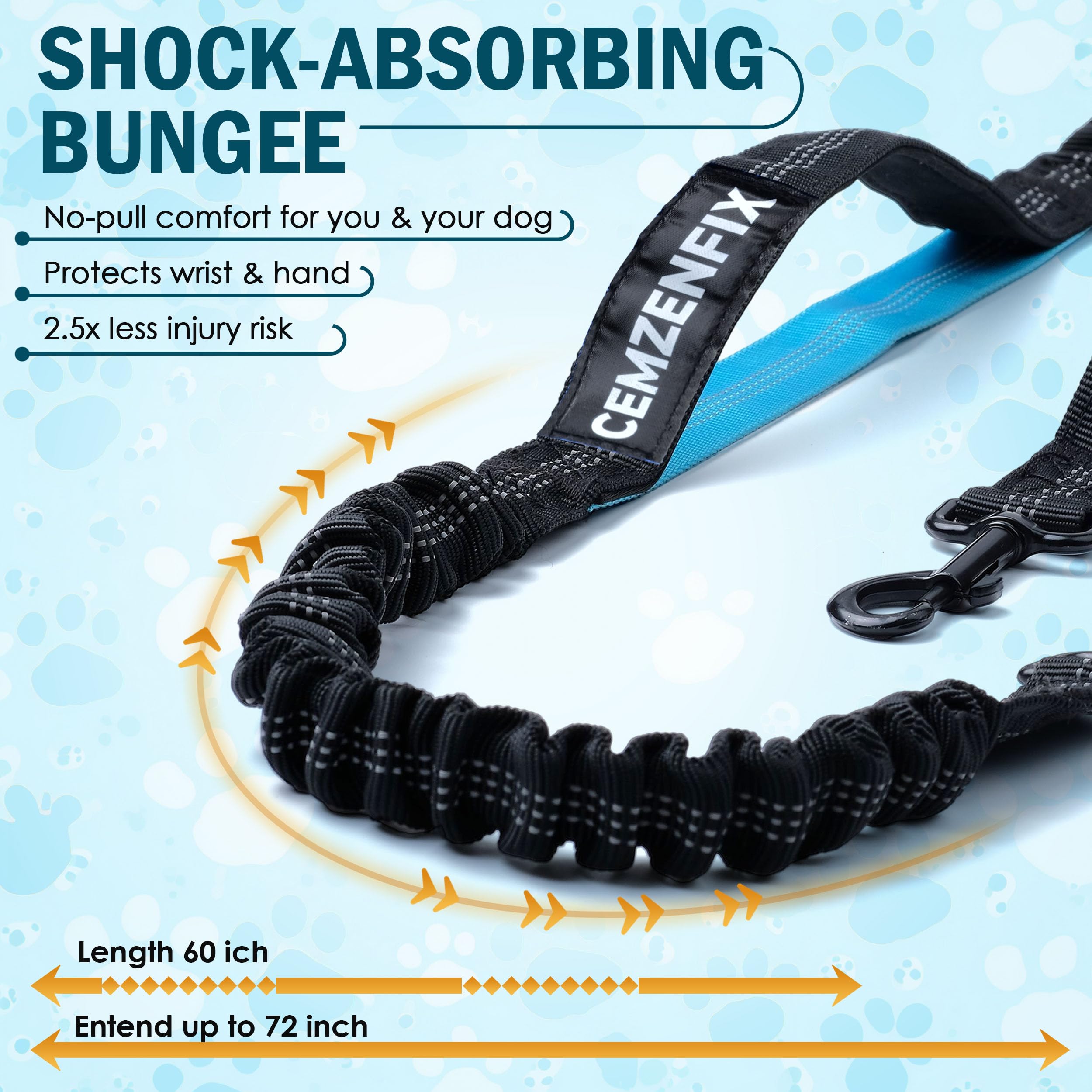 CEMZENFIX, cinturón ajustable para dos perros para paseos sin esfuerzo