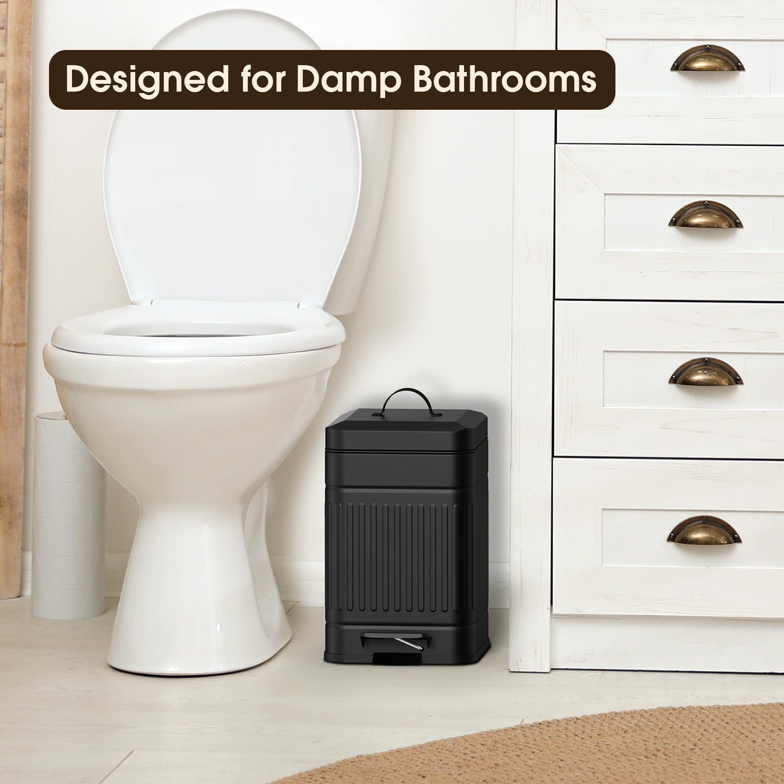 Versatilidad para baño, dormitorio u oficina con acabado negro