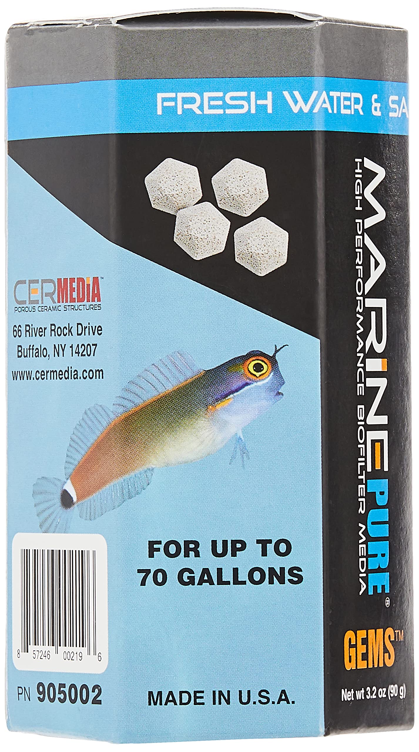 CerMedia MarinePure gemas biofiltro con filtro colgante trasero, ideal para acuarios pequeños.