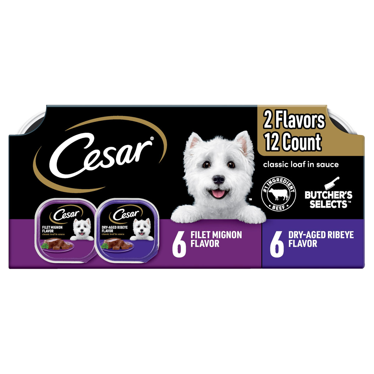 Cesar Comida Húmeda para Perros: empaque en salsa, listo para abrir y servir rápidamente