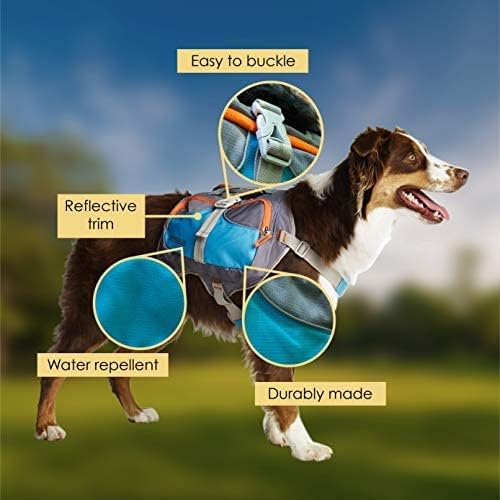 Mochila Cesar Millan para perro pequeña, bolsillos para agua y snacks, útil para excursiones.