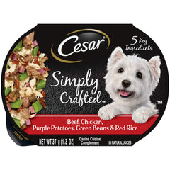 CESAR SIMPLY CRAFTED envase frontal, realza el sabor diario del perro.